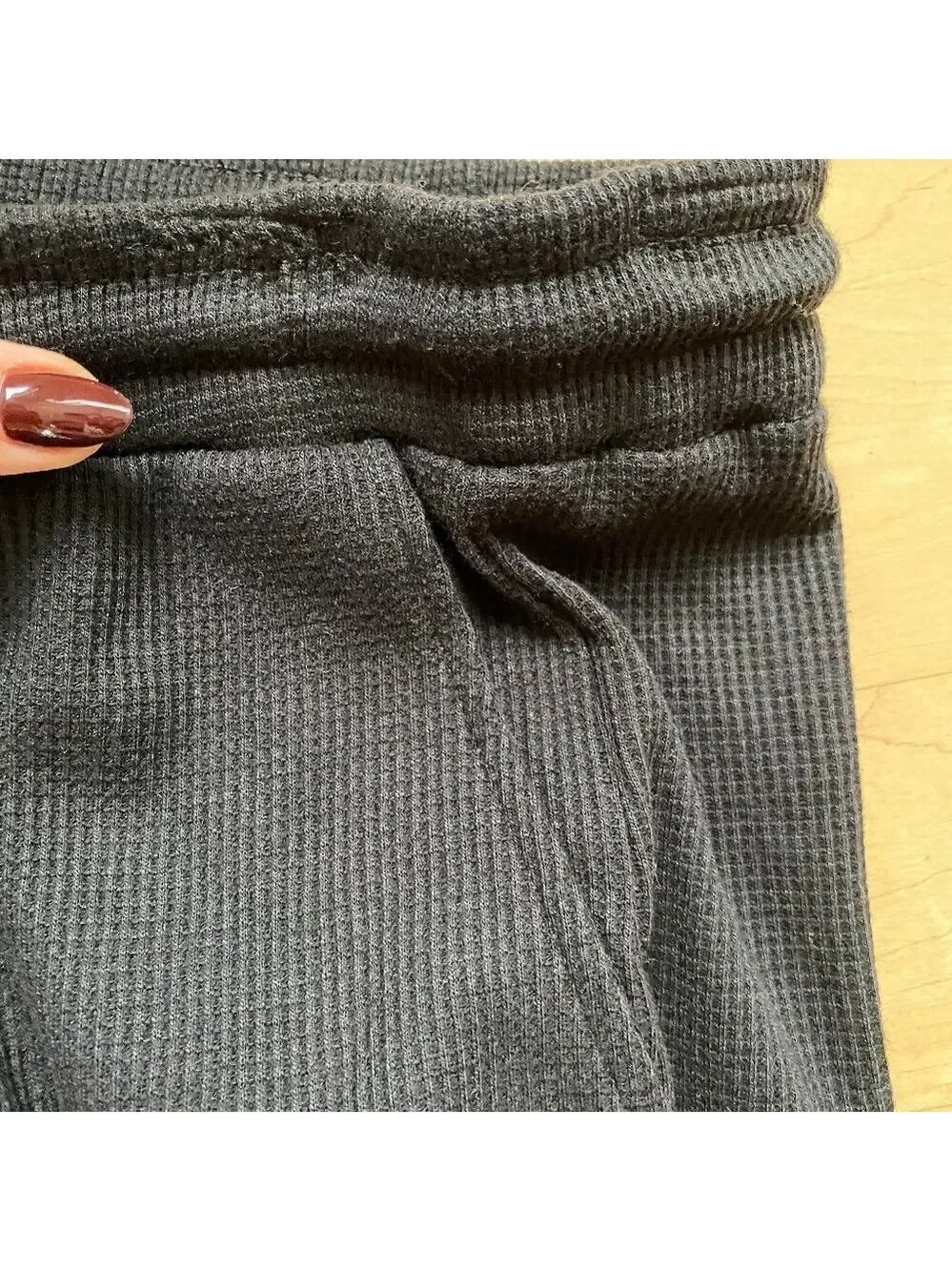 Rdi BNWOT Waffle Joggers NEW Stretch Drawstring Black Pants
